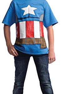 Marvel Avengers Assemble Captain America Costume T-Shirt with Mask, Large
