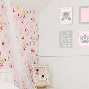 The Kids Room by Stupell Sweet Messages in Pink and Grey 4-Pc Rectangle Wall Plaque Set