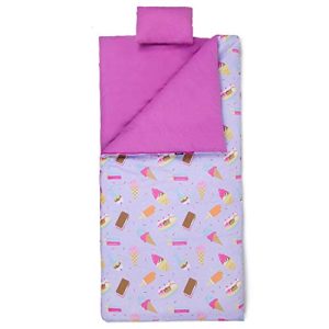 Wildkin Sleeping Bag for Toddler Boys and Girls, Includes Pillow and Stuff Sack, Perfect Size for Slumber Parties, Camping, and Overnight Travel, Patterns Coordinate with Our Nap Mats and Lunch Boxes
