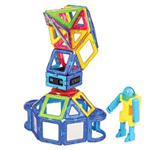 Magformers Magic Space 55 Pieces, Rainbow Colors, Educational Magnetic Geometric Shapes Tiles Building STEM Toy Set Ages 3+