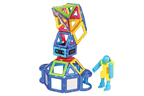 Magformers Magic Space 55 Pieces, Rainbow Colors, Educational Magnetic Geometric Shapes Tiles Building STEM Toy Set Ages 3+
