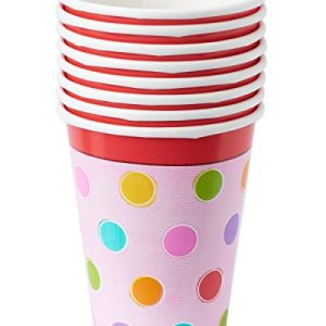 Sweet Stuff Dots and Stripes Birthday Party Paper Cups , Pack of 8, Multi , 9 Ounces, Paper