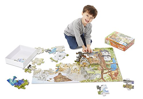 Melissa & Doug Endangered Species Floor Puzzle (Easy-Clean Surface, Promotes Hand-Eye Coordination, 48 Pieces, 24” L x 36” W, Great Gift for Girls and Boys - Best for 3, 4, 5, and 6 Year Olds)