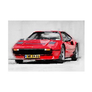 Trademark Fine Art Ferrari 208 GTB Turbo Watercolor by NAXART, 22x32, Multiple