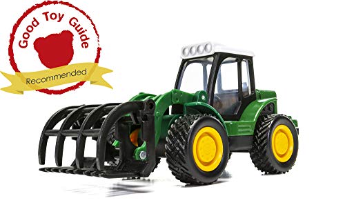 Chunkies Die Cast Tractor with Claw Grapple for Farming or Road Contruction Green Toy Vehicle Ages 3 & Up CH041