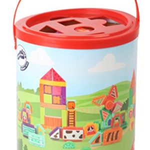 Small Foot Wooden Toys Farm Theme Wood and Knobs Building Blocks 80 Piece playset Designed for Children 12+ Months