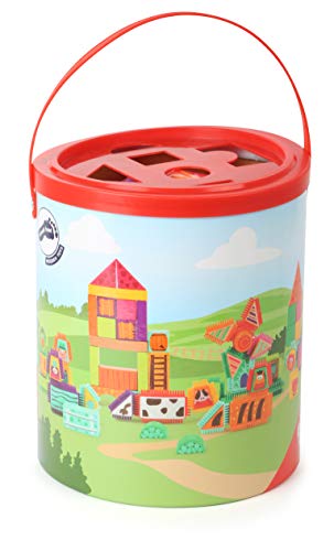 Small Foot Wooden Toys Farm Theme Wood and Knobs Building Blocks 80 Piece playset Designed for Children 12+ Months