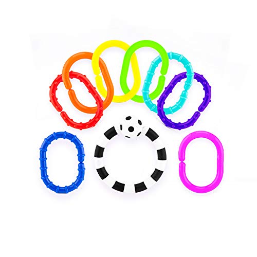 Baby's First Rattles Developmental Giftset for Newborns + | Includes Wrist Rattles, Hourglass Rattle, 9 pc Ring O’ Links, and Grasp & Spin Rattle