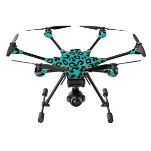 MightySkins Skin Compatible with Yuneec H520-G Quadcopter Drone - Teal Leopard | Protective, Durable, and Unique Vinyl Decal wrap Cover | Easy to Apply, Remove, and Change Styles | Made in The USA