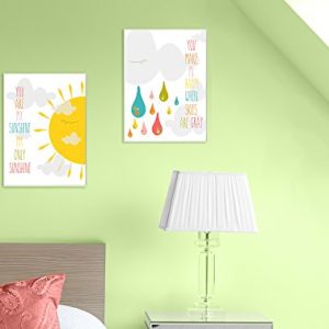The Kids Room by Stupell 2 Piece Graphic Wall Plaque Set, You are My Sunshine