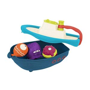 B. Toys – Off The Hook – Bath & Beach Toy Boat with Squirting Toys & Hidden Storage Compartment