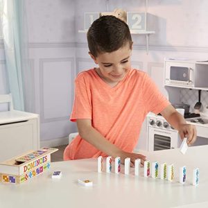Melissa & Doug Dominoes Tabletop Game (28 Tiles in Wooden Storage Box, Great Gift for Girls and Boys - Best for 4, 5, 6 Year Olds and Up)