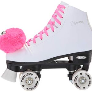 Epic Skates Epic Princess Twilight Indoor/Outdoor Quad Roller Skates, White/Pink, Youth 2