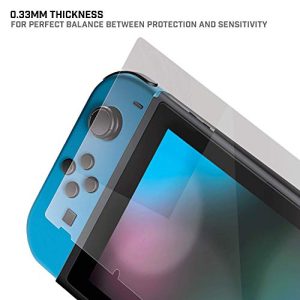 Bionik Screen Defender - Tempered Glass Screen Protector with Blue Light Filter - Compatible with Nintendo Switch, Black