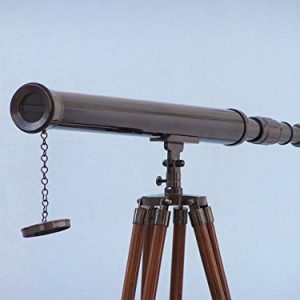 Hampton Nautical Floor Standing Oil-Rubbed Bronze Harbor Master Telescope - Nautical Scope