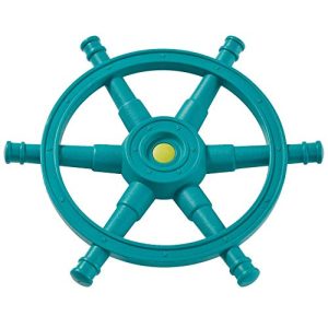 Blue Rabbit Play Mega Boat Steering Wheel for Outdoor Playsets, Turquoise/Lime Green