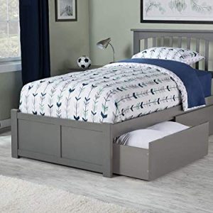 Atlantic Furniture Mission Bed, Twin, Grey