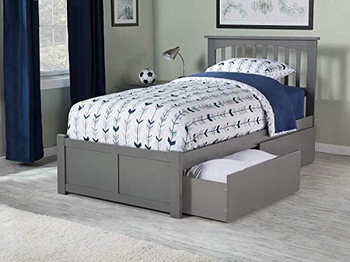 Atlantic Furniture Mission Bed, Twin, Grey