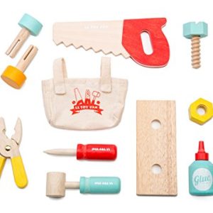 Le Toy Van Tool Box 12Piece Set Premium Wooden Toys for Kids Ages 3 Years & Up, Multi
