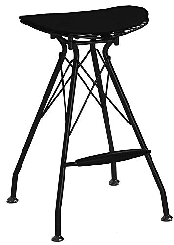 Design Lab MN LS-1005-BLKBLK Xavier Black Wire Counter Stool 24 Inch (Set of 2) Brown