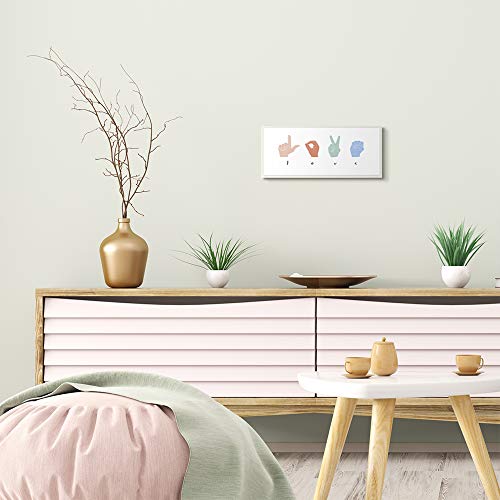 Stupell Industries Sign Language Love Hands Design Wall Plaque, 7 x 17, Multi-Color