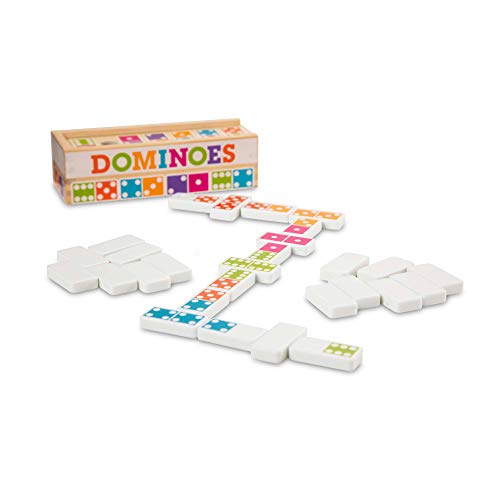 Melissa & Doug Dominoes Tabletop Game (28 Tiles in Wooden Storage Box, Great Gift for Girls and Boys - Best for 4, 5, 6 Year Olds and Up)