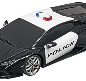 Carrera USA 20030854 Lamborghini Huracán Police Car 1:32 Scale Digital 132 Slot Racing Vehicle, Black/White
