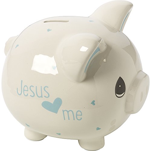 Precious Moments, Jesus Loves Me, Ceramic Piggy Bank, Boy, 164461