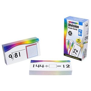 Spectrum - Division Flash Cards - 100 Arithmetic Cards of Division Facts and Place Values with Bonus Game Card for 3rd to 5th Grade Math, Ages 8+
