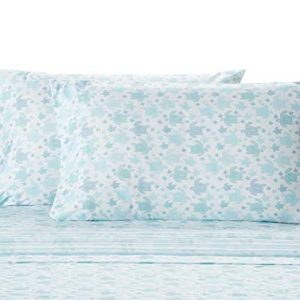 Seaside Resort Beach-Themed Sheet Set, Queen, Turtles