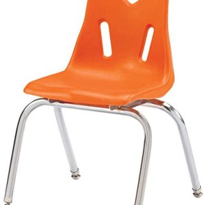 Berries 8146JC1114 Stacking Chair with Chrome-Plated Legs, 16" Height, Orange