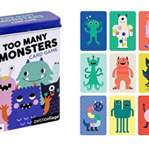Petit Collage Too Many Monsters Tin Card Play Game, Ages 4+, 2-4 Players