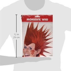 amscan Party Perfect Team Spirit Crazy Mohawk Wig (1 Piece), Red, 11 x 8