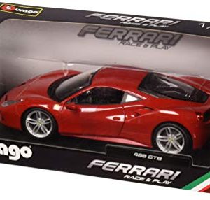 Bburago 18-16008RD Ferrari Burago 1/18 Scale Die-cast - 18-16008 488 GTB Rosso Red, Multicolor