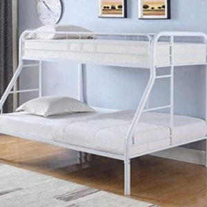 Coaster 460378W-CO Metal Twin and Full Bunk Bed, White Finish