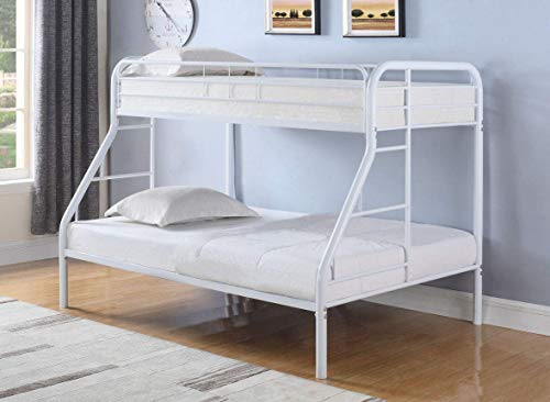 Coaster 460378W-CO Metal Twin and Full Bunk Bed, White Finish