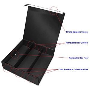 3 Row - Black with White Game Card Box