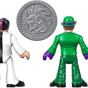 Imaginext Fisher-Price DC Super Friends The Riddler and Two Face Figures, Multicolor (GBL90)