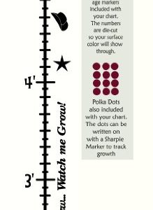 Kid's Cowboy Wall Vinyl Sticker Growth Chart 2ft - 5ft - Black