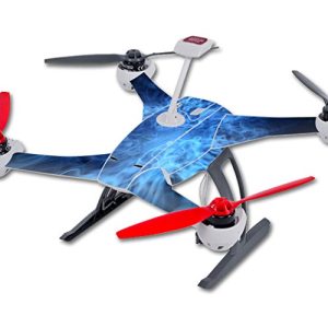MightySkins Skin Compatible with Blade 350 QX3 Quadcopter Drone wrap Cover Sticker Skins Blue Mystic Flames