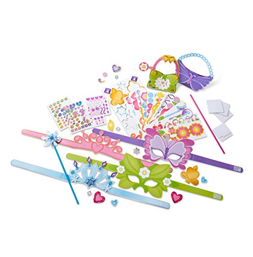 Melissa & Doug Created by Me! Princess Collection Paper Craft Kit (2 Wands, 2 Tiaras, 2 Masks, 2 Purses)
