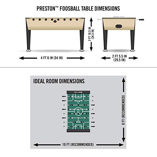 EastPoint Sports Preston Foosball Table Game - 54 inches - Features Hollow Steel Player Rods, Bead Style Scoring, and Includes 2 Foosball Balls