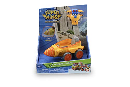 Super Wings - Donnie's Driller Vehicle | Transform-A-Bot Donnie Toy Figure