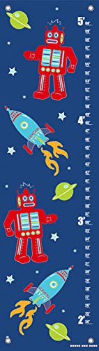 Oopsy Daisy Growth Charts Robots and Rockets Navy by Finny and Zook, 12 by 42-Inch