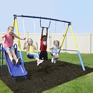 Sportspower My First Metal Swing Set with Slide