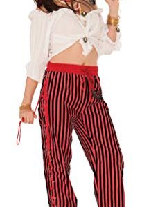Forum Novelties Women's Pirate Pants-Red/Black, Standard
