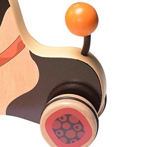 B. toys – Happy Go Puppy – Wooden Pull Toy – Walk-A-Long Pull Toy For Toddlers 18 Months+