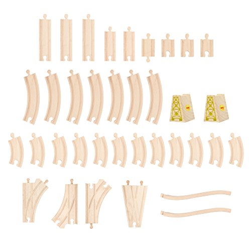 Bigjigs Rail Wooden Fairy Town Train Set - 75 Play Pieces