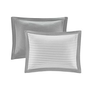 Madison Park Essentials Hayden Reversible Stripes – 3 Piece Teen Set – Ultra Soft Microfiber Bed Comforters, King/Cal King, Grey