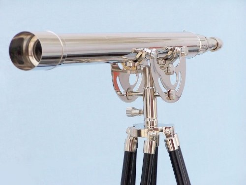Hampton Nautical Floor Standing Chrome Anchormaster Telescope, 65", Chrome